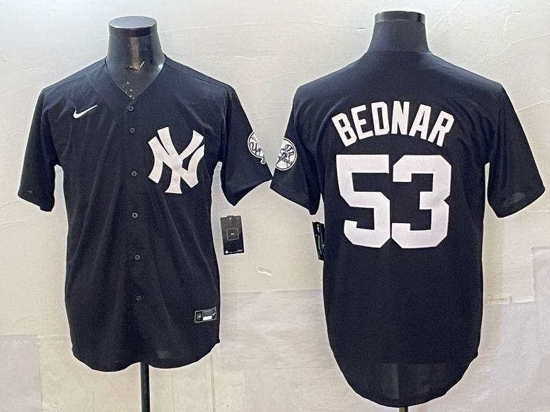 Men New York Yankees #53 Bednar Black Game Nike MLB 2025 Jersey 09